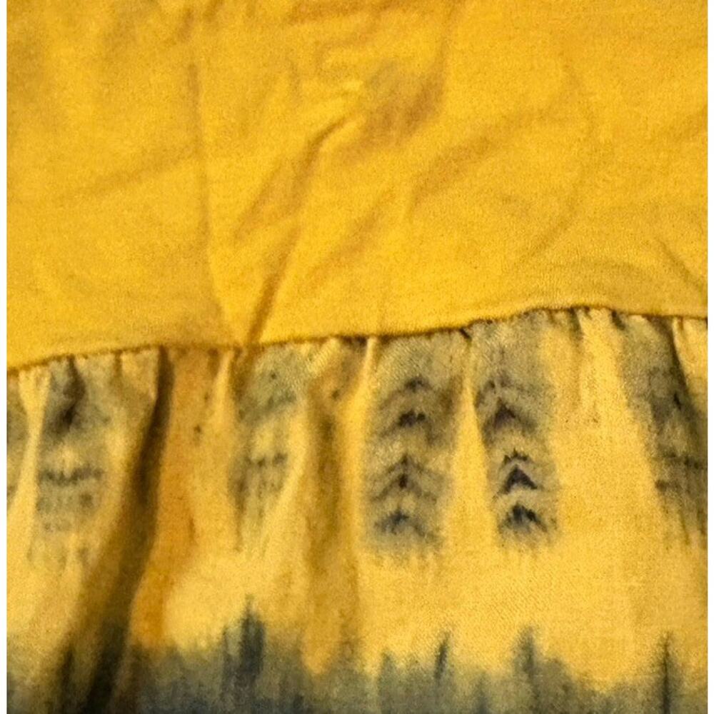 Bryn Walker Linen Maxi Skirt Yellow Black Tie Dye Womens M Beach Lagenlook - Picture 10 of 11